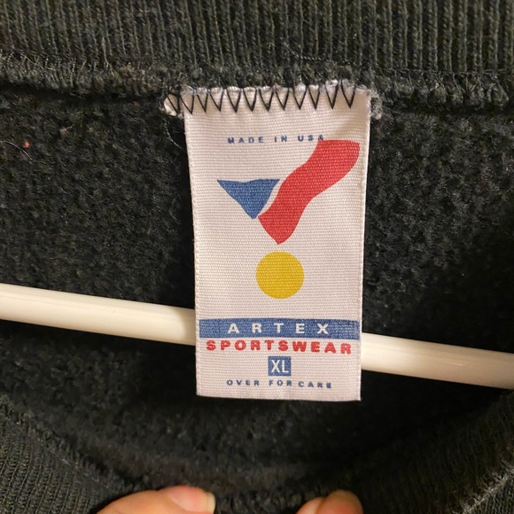 Vintage Walt Disney Company XL Sweatshirt Mickey Mouse Scared Of Shadow Black - Picture 6 of 8